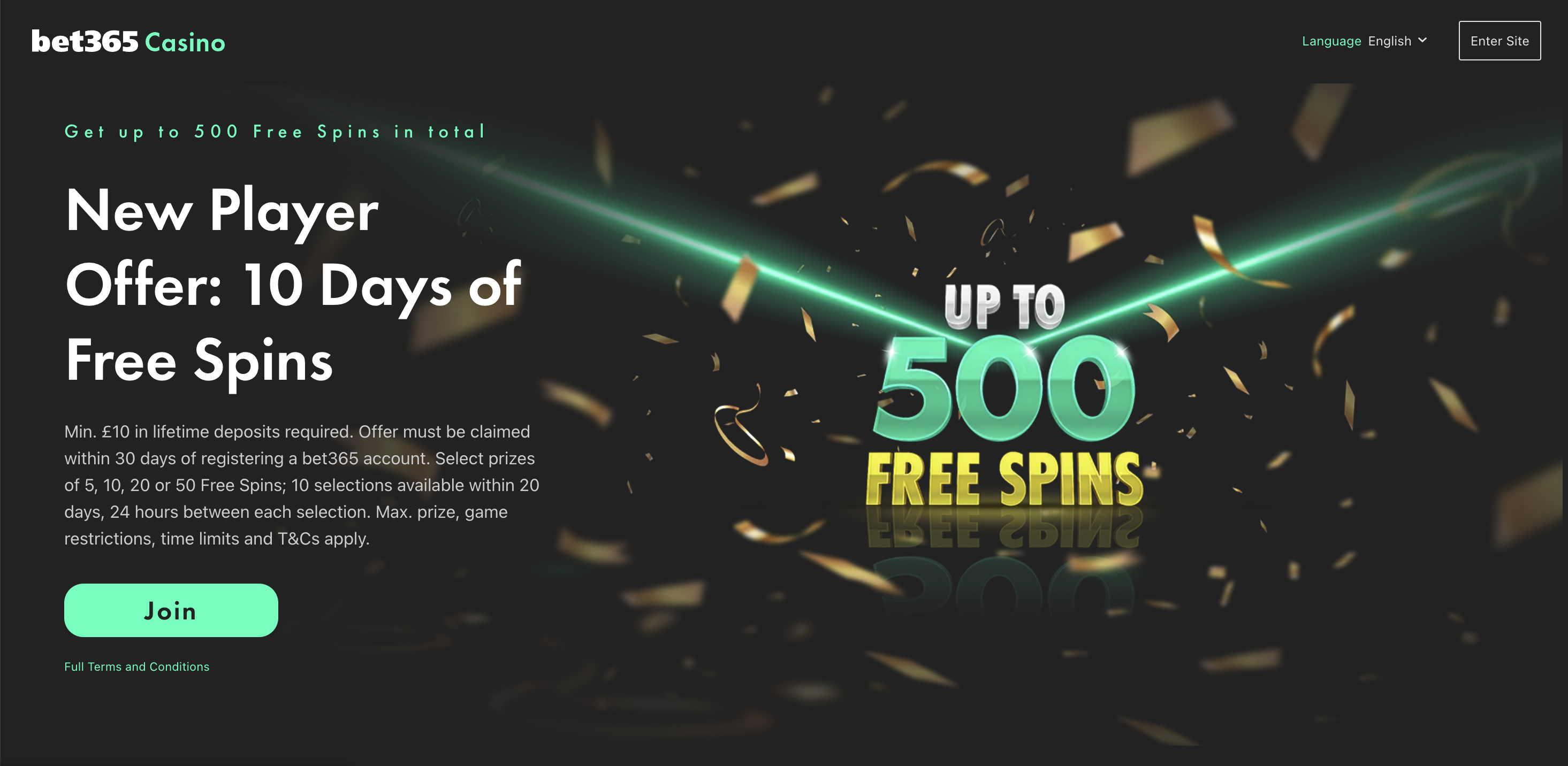 bet365 500 spins